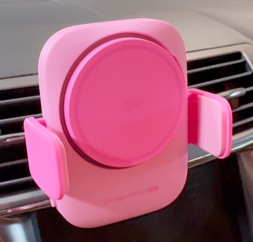 Pink Magsafe Car Phone Charger Qi2 Certified Wireless Suction & Clip INIU New